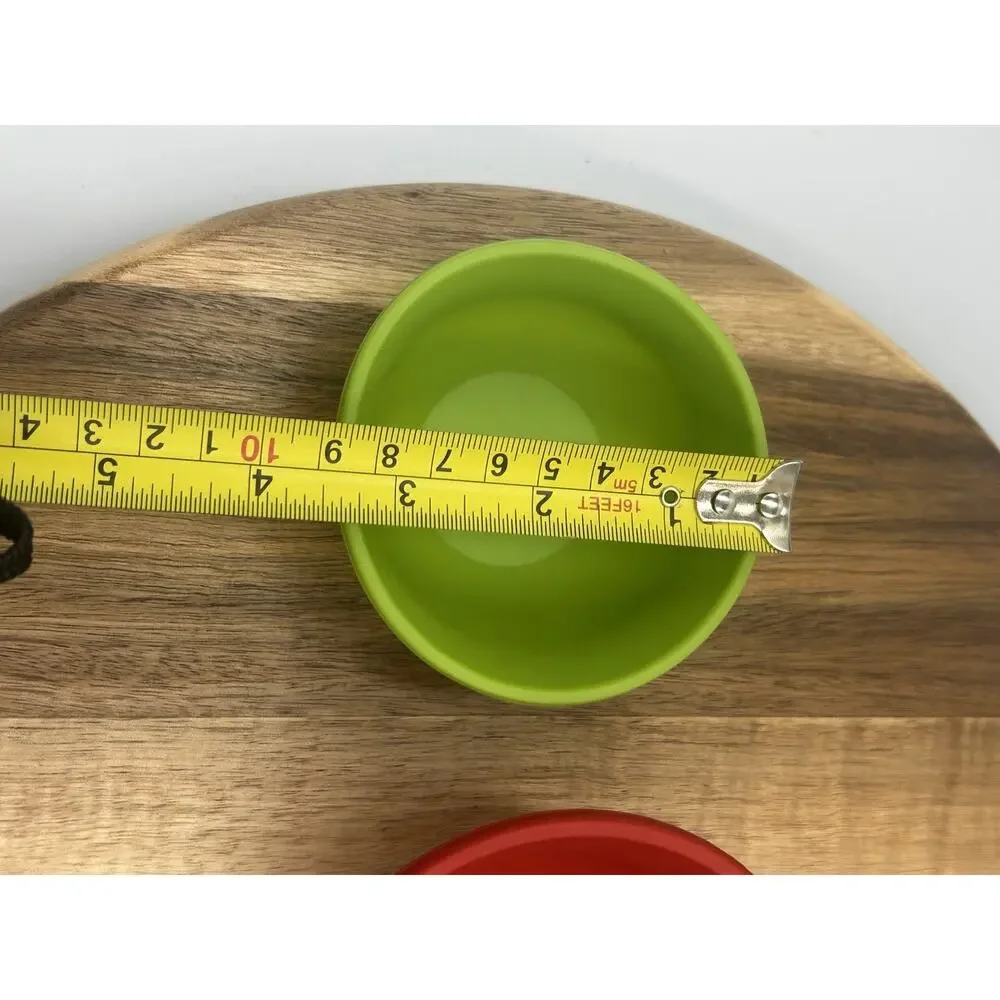 Le Creuset Silicone Nesting Prep Bowl Set 3 Red Green Blue Small Measuring Bowls